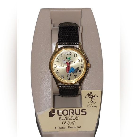 1988 BackWards Goofy Lorus Seiko Disney 28mm Quartz Watch Vintage Rare NIP - Picture 6 of 12